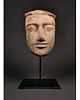 EGYPTIAN WOODEN MASK ON STAND