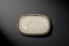 Chinese White Jade Plaque in Brooch, 18th Century