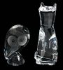 Steuben Glass Cat and Owl