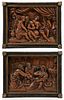 Pair of Carved Relief Plaques, Biblical Scenes