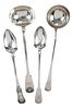 Four English Silver Serving Spoons