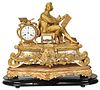 Louis Phillip Gilt Bronze Figural Mantel Clock