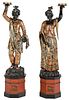 Pair of Venetian Blackamoor Figures on Pedestals