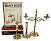 Three Brass Candle Holders, Five Books on Metal
