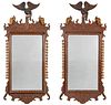 Pair Chippendale Style Eagle Carved Mirrors 