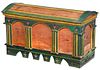 Unusual Paint Decorated Pine Lift Top Chest