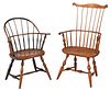 Two Period American Windsor Armchairs