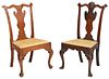 Two Pennsylvania Chippendale Walnut Side Chairs
