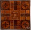 Double sided parquetry gameboard, late 19th c.