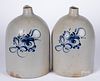 Two Three-gallon stoneware jugs, 19th c.