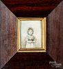 Two miniature watercolor portraits, mid 19th c.
