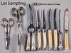 Silver and bone mounted knives & serving utensils