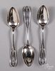 Three coin silver tablespoons