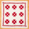 Red and white crib quilt, late 19th c.