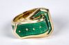 14K gold and enamel buckle ring, size 5, 5.3 dwt.