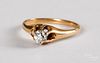 14K gold diamond solitaire ring