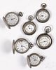 Six silver ladies pocket watches.