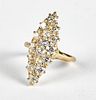 14K gold and diamond cluster ring