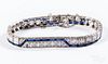 Platinum, diamond and sapphire tennis bracelet