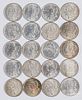 Twenty Morgan silver dollars, some uncirculated.