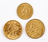 Liberty Head two and a half dollar gold coins, et