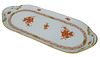 Herend Chinese Bouquet Rust Porcelain Long Tray