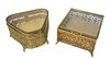Pair of French Style Ornate Brass Vanity Boxes