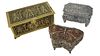 Three (3) Ornate Metal Vanity Boxes