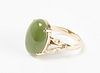 14K Ladies Ring with Green Stone