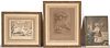 3 prints Carington Bowles, Fragonad, F. Boucher