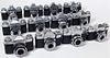 Group of 12 Zeiss Ikon Contaflex 35mm SLR Cameras