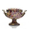 CROWN DUCAL FLORAL CENTERPIECE BOWL WITH FLOWER FROG