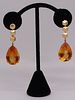 JEWELRY 18kt Gold and Colored Gem Earrings.