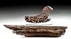 Lot of 2 Mammoth Fossil Fragments, Tooth and Tusk