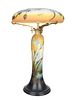 A GALLE CAMEO GLASS THREE-LIGHT TABLE LAMP, CIRCA 1920-1925