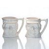2 SM UNDECORATED CHARACTER JUGS