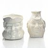 2 UNDECORATED CERAMIC CHARACTER JUGS