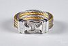 Charriol 18K gold, stainless steel & diamond ring