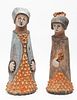 Folk Art Ceramic Female Figural Sculptures, 2