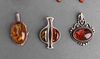 Silver & Amber Jewelry, Group of 8