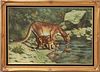 Don Hammer "Mountain Lions" Oil on Canvas