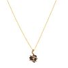 NECKLACE AND PENDANT WITH QUARTZ AND DIAMONDS. 14K YELLOW GOLD