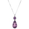 CHOKER AND PENDANT WITH AMETHYSTS AND DIAMONDS. 18K AND 14K WHITE GOLD 