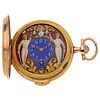 POCKET WATCH WITH AUTOMATONS AND SONNERIE. 14K YELLOW GOLD