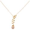 NECKLACE AND PENDANT WITH CULTURED PEARLS AND DIAMONDS. 18K YELLOW GOLD