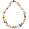 CULTURED PEARLS CHOKER WITH 18K WHITE GOLD CLASP WITH DIAMONDS