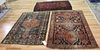 3 Antique And Finely Hand Woven Area Carpets .
