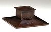 Arts & Crafts Hammered Copper Large Square Inkwell