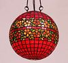 Unique - Brooklyn, NY Leaded Glass Hanging Light c1910