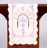 Arts & Crafts Embroidered Table Runner Stylized Pink